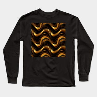 Golden Harmony: Abstract Stripes in Luxe Gold Long Sleeve T-Shirt